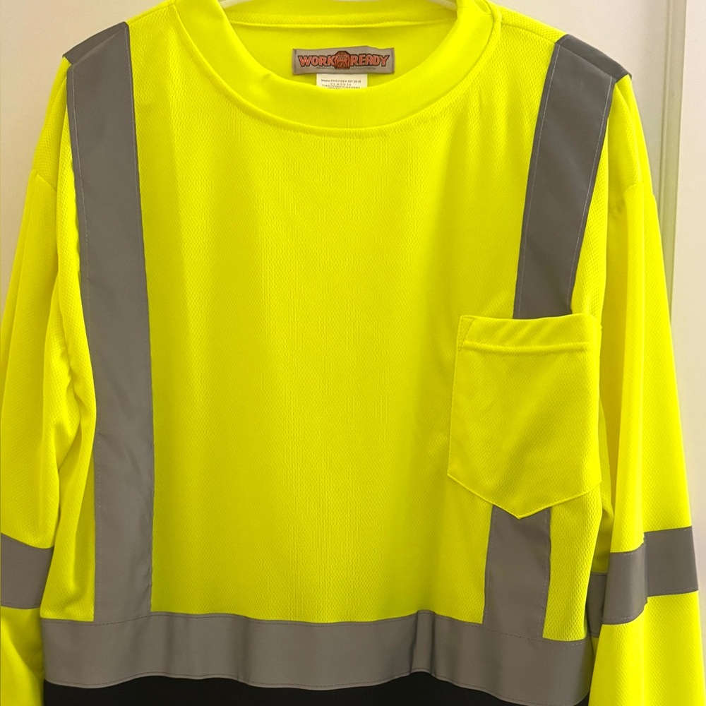 Work Ready Safety Gear High-Visibility Long Sleeve Shirt - Yellow and Black